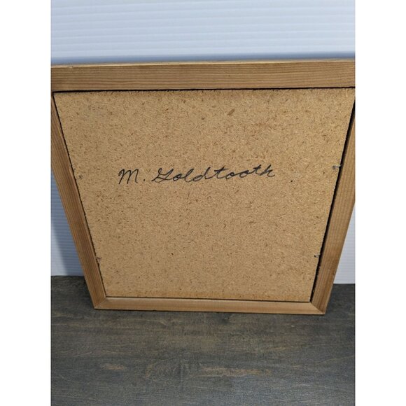 Vtg. M. Goldtooth Framed Navajo Sand Painting Signed  9.5" X9.5" Native American - Picture 14 of 16